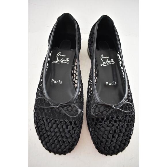 Christian Louboutin Sweetie Jane Mesh Flat Black Patent Ballet Ballerina 39.5 - Picture 12 of 16